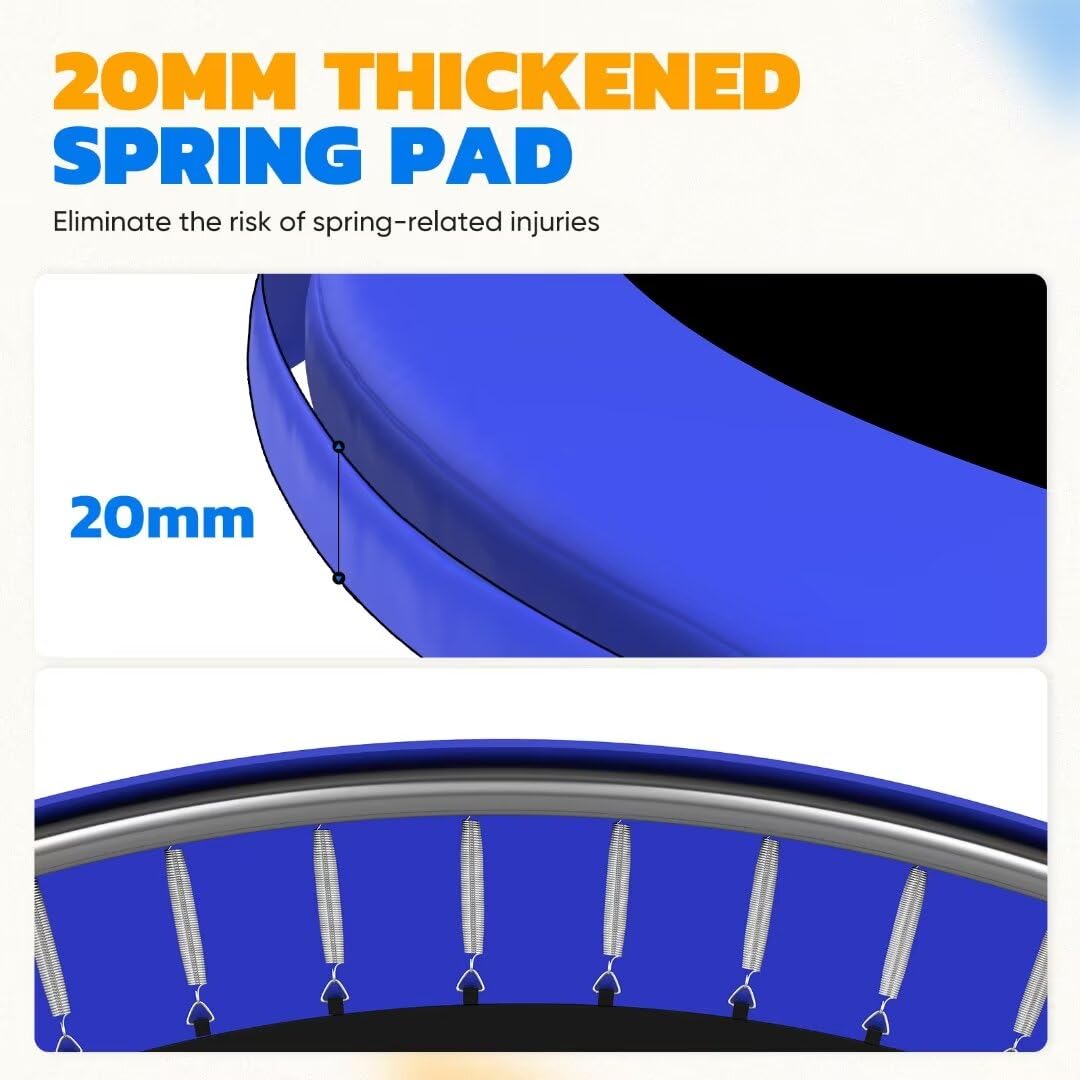 ORCC 8-16FT 1200LBS Trampoline with Safety Net & Ladder