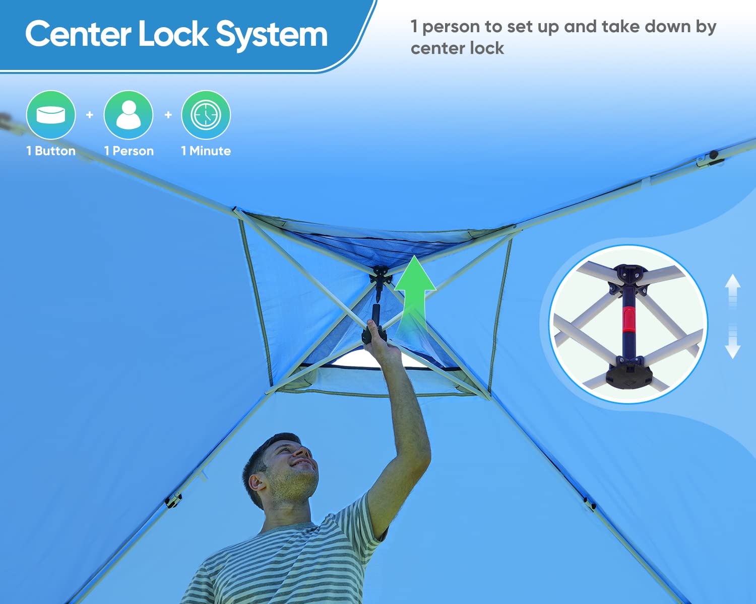 Quictent 10'x10' Instant Pop up Canopy with Vent- Blue
