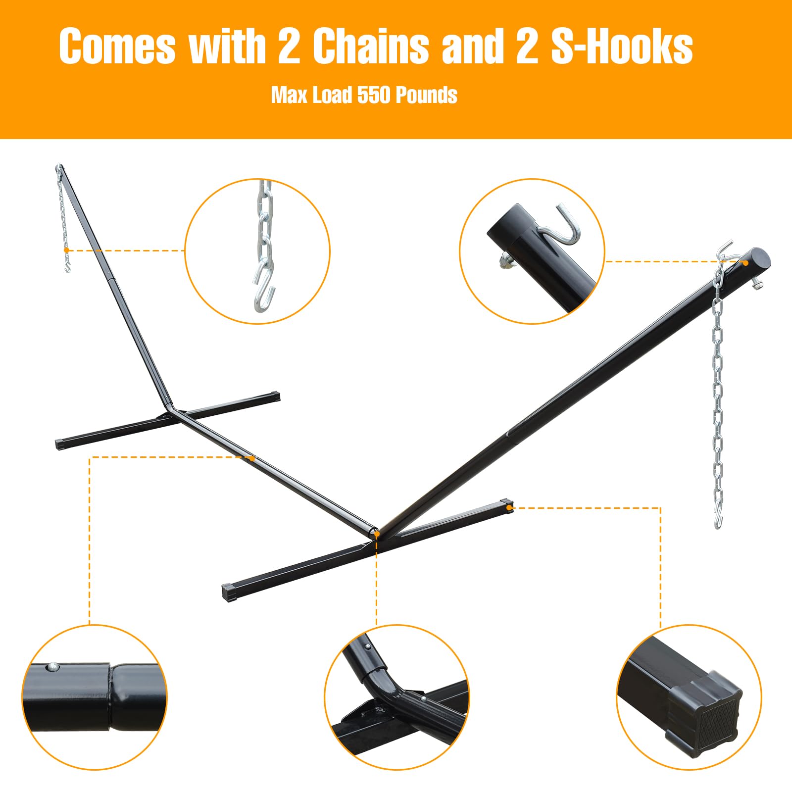 Zupapa 500LBS Steel Hammock Stand with Carrying Bag