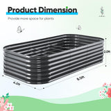 8'x4'x2' Oval Raised Garden Bed Kit - Dark Grey
