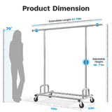 HOKEEPER 525LBS Commercial Rolling Garment Rack