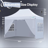 Quictent 10'x15' Heavy Duty Pop Up Canopy with Sidewalls
