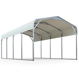 Quictent 12'x20' Metal Roof Carport - White