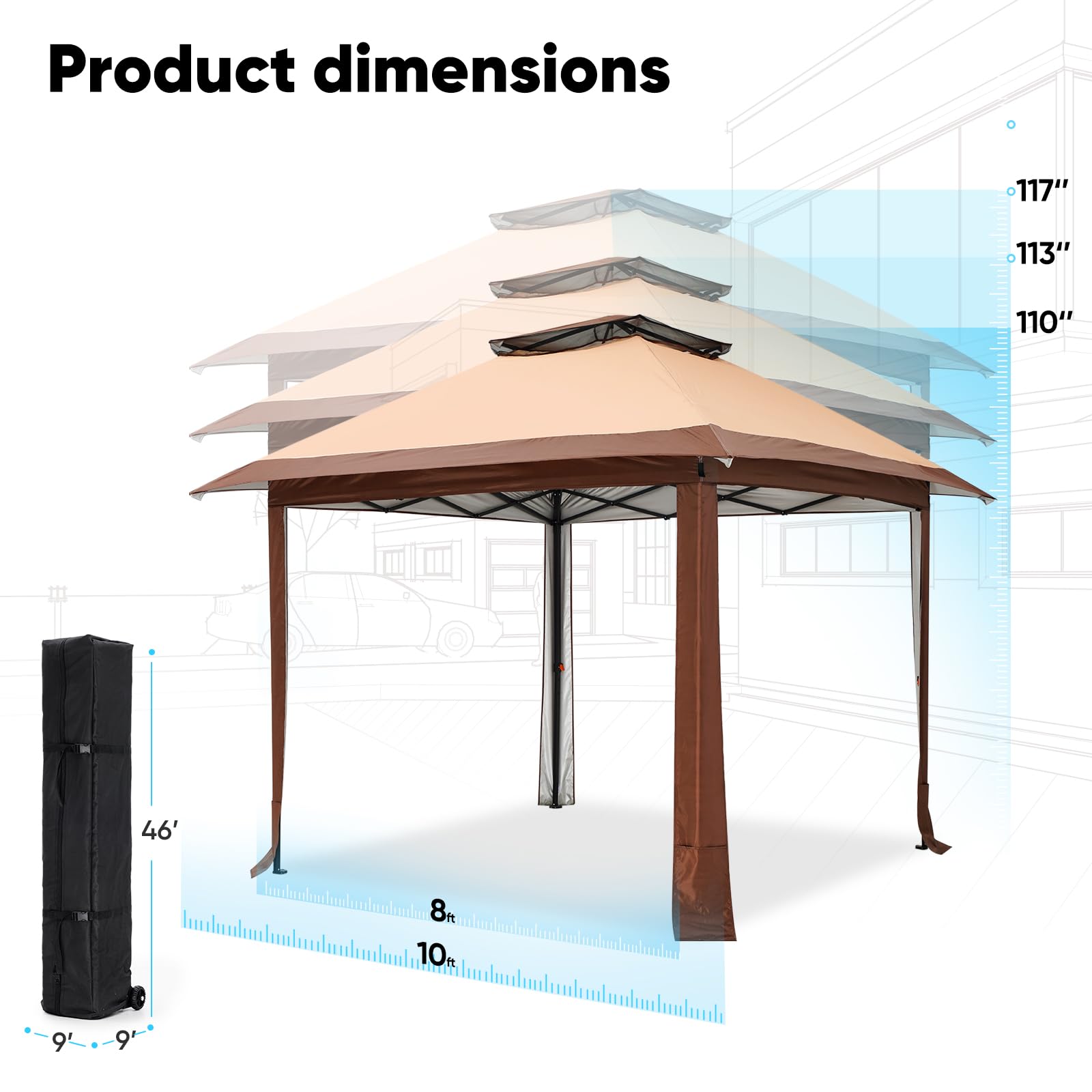 Quictent 10'x10' Outdoor Canopy Tent with SPF50+ Sun Protection