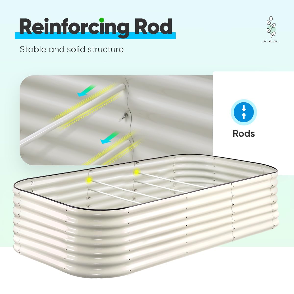 Quictent 8'x4'x2' Oval Raised Garden Bed Kit