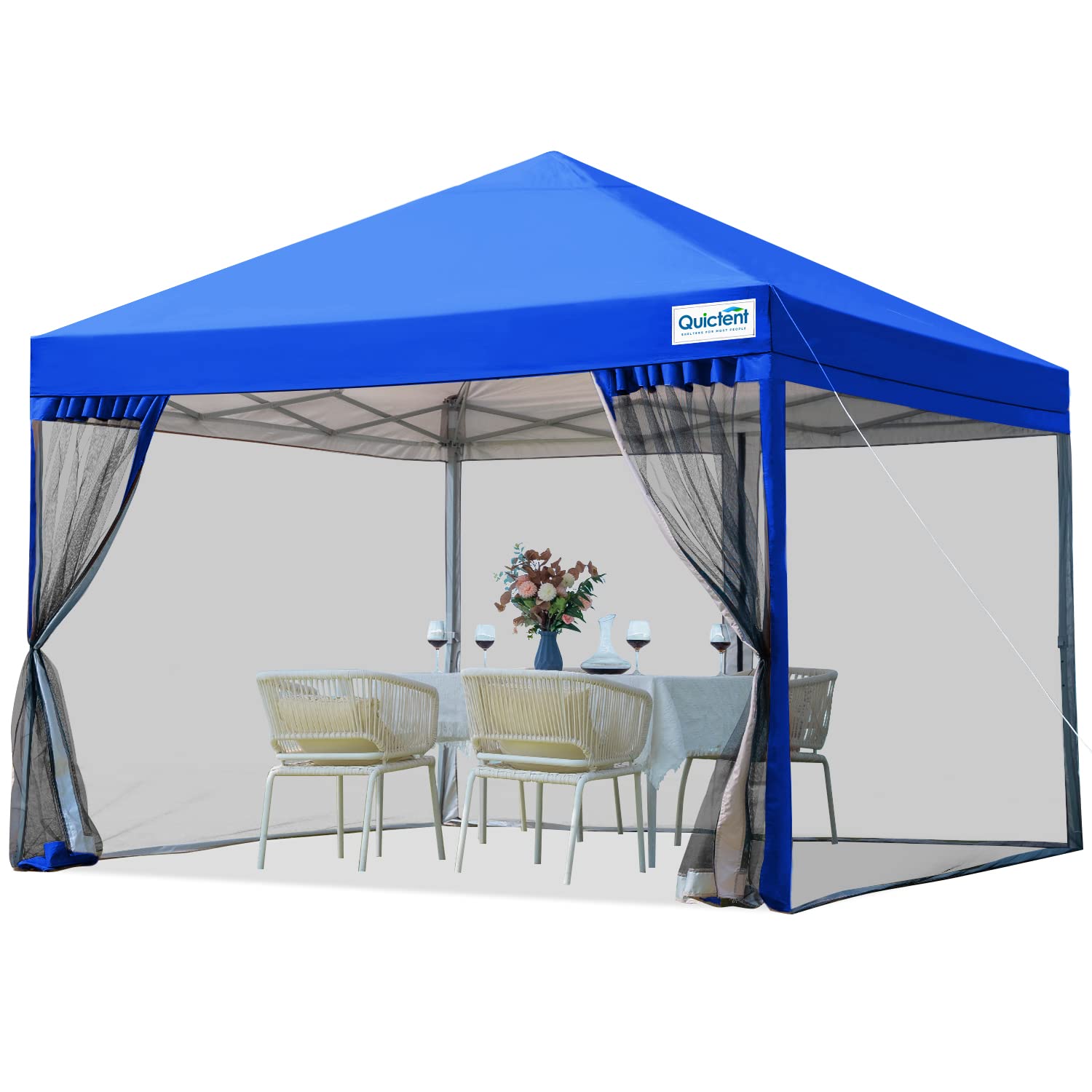 Quictent 10'x10' Sealed Easy Pop up Canopy Tent - Royal Blue