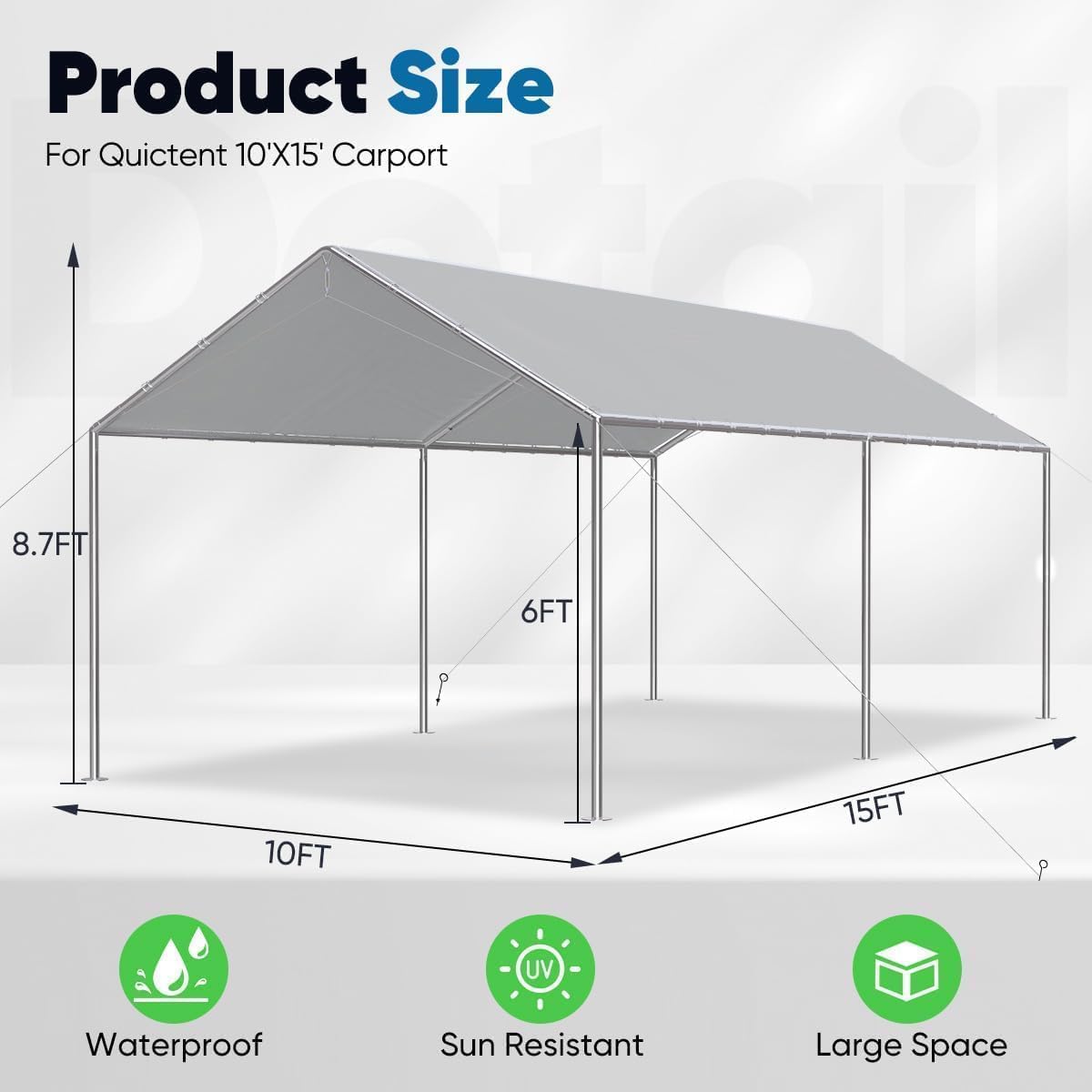 Quictent 10'x15' Heavy Duty Carport