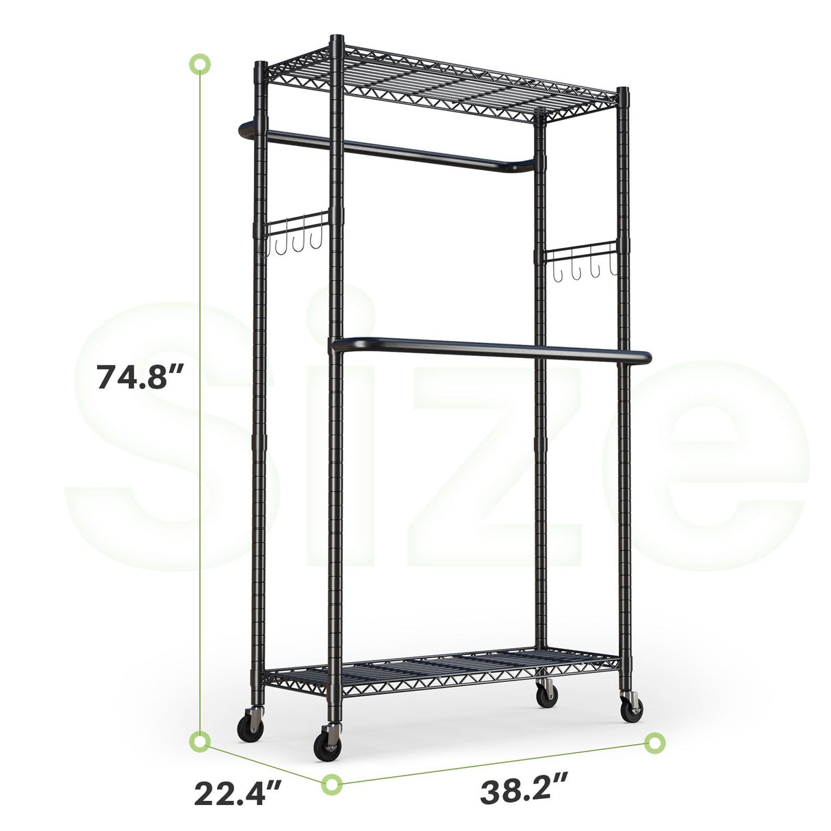 HOKEEPER 400LBS Freestanding Garment Rack with Hooks