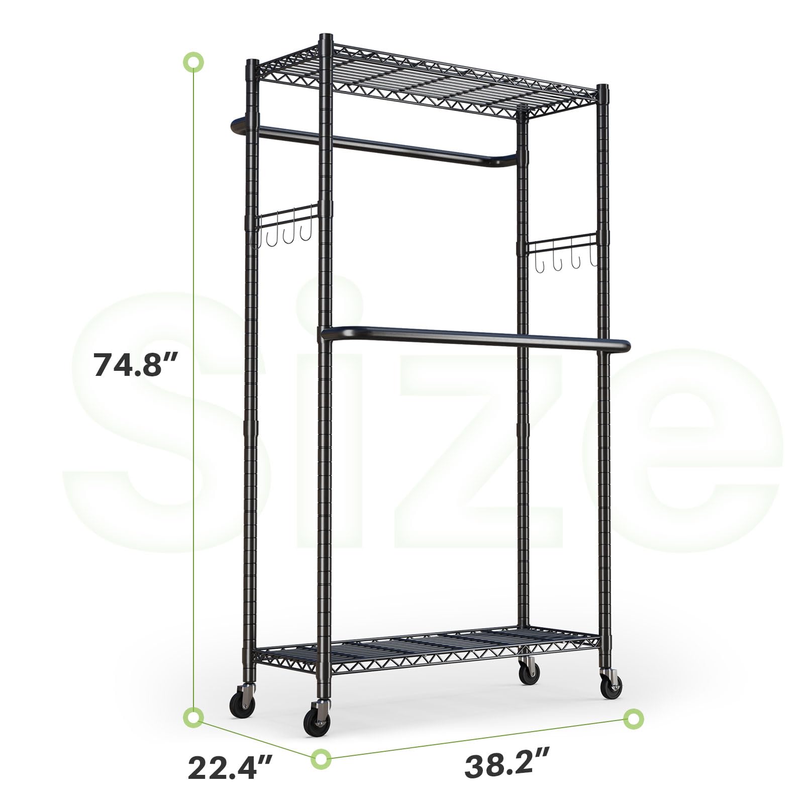 HOKEEPER 400LBS Freestanding Garment Rack with Hooks
