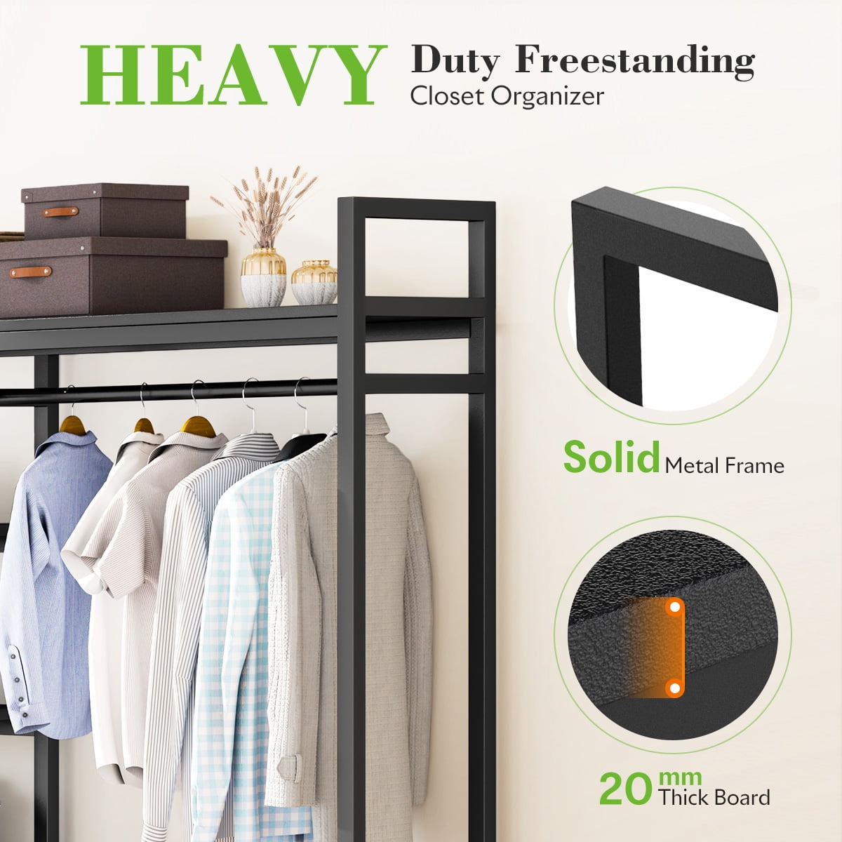 HOKEEPER 600LBS Free Standing Closet Organizer with 6 Shelves