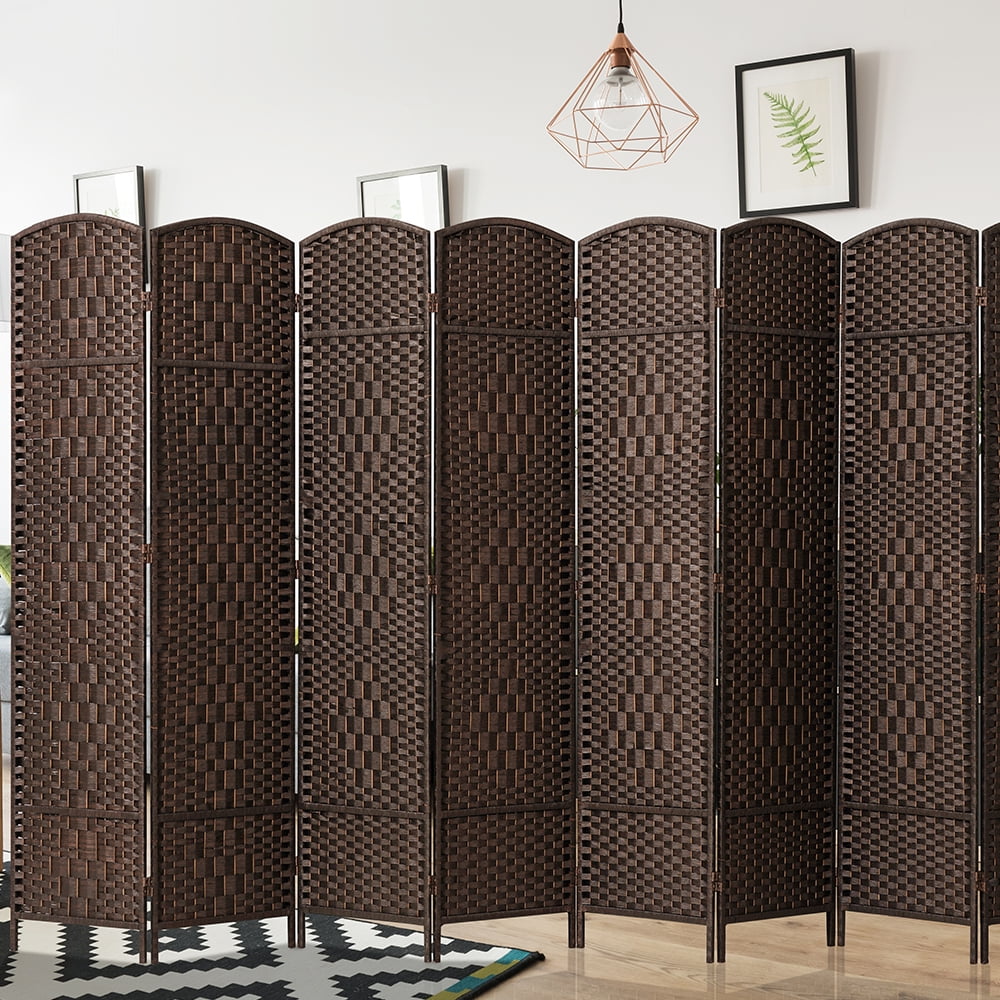 Corelax 6ft Diamond Woven Room Divider-BLACK