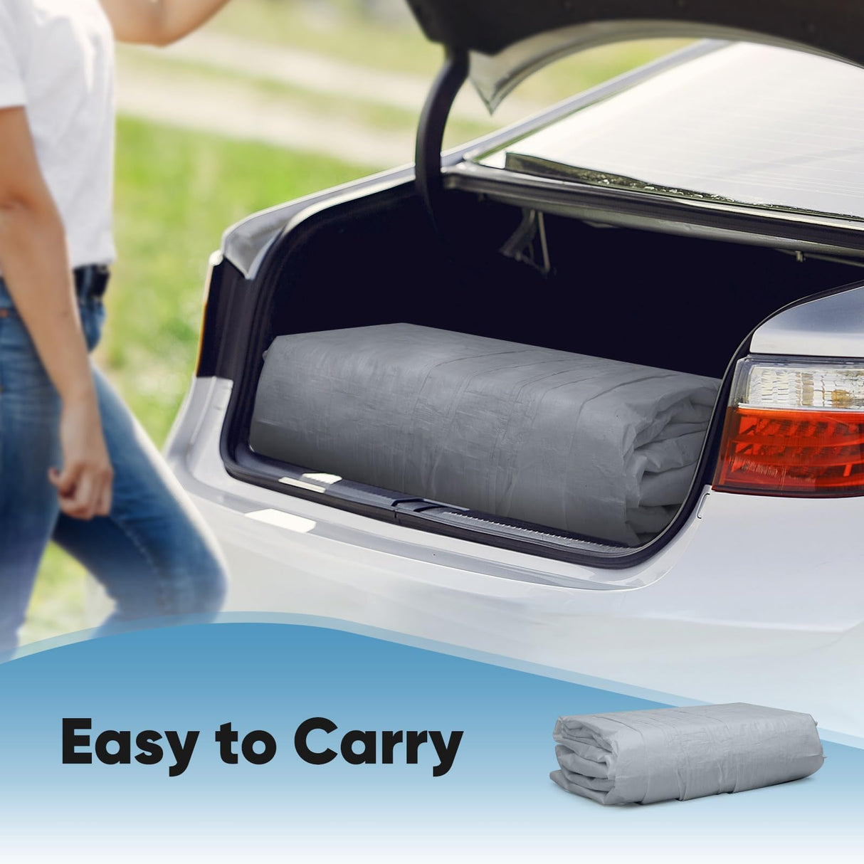 Quictent 10'x20' Carport Replacement Cover with Leg Cloth - Gray