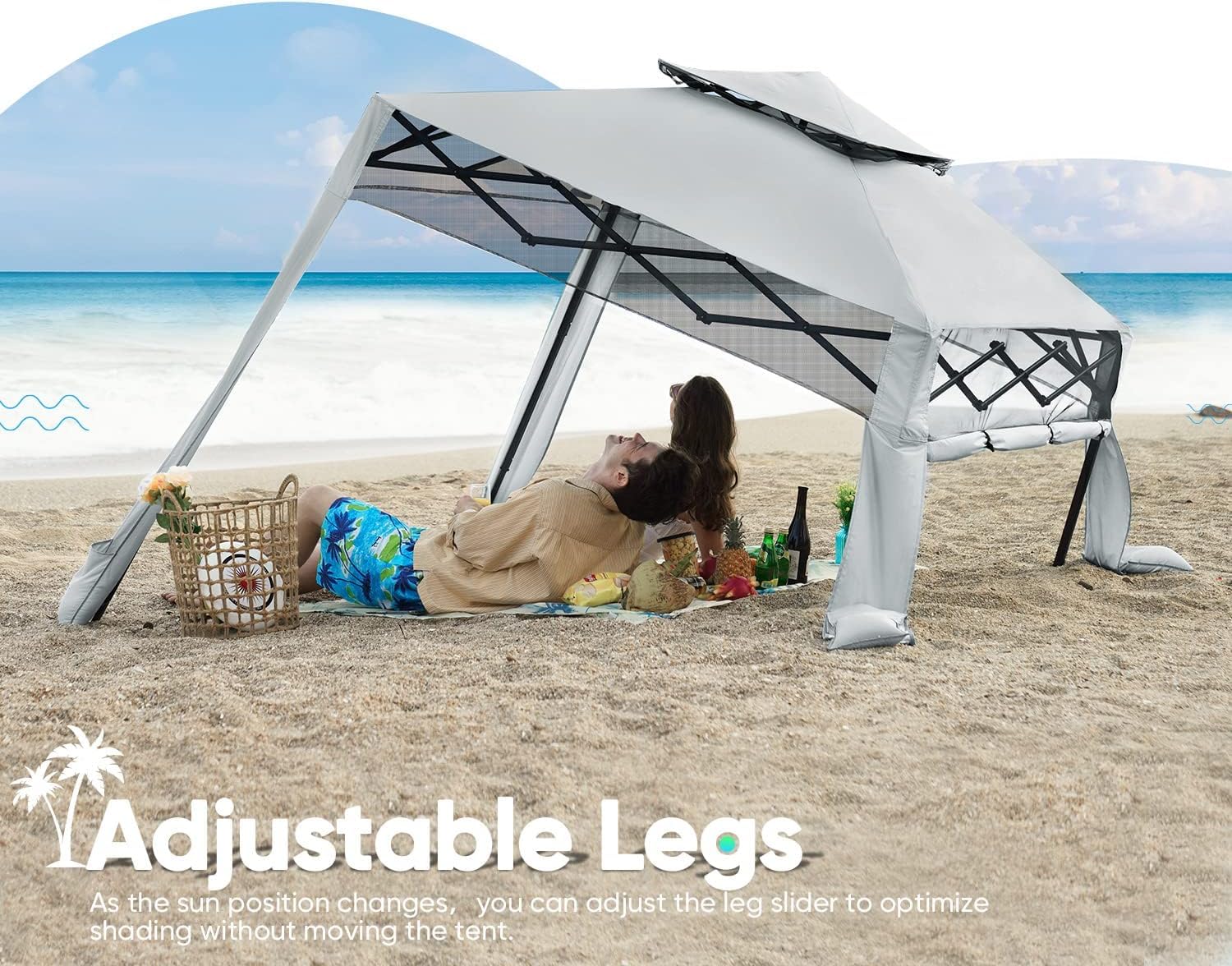 Quictent 10'x10' Portable Pop-up Canopy with Sun Sidewall - Gray