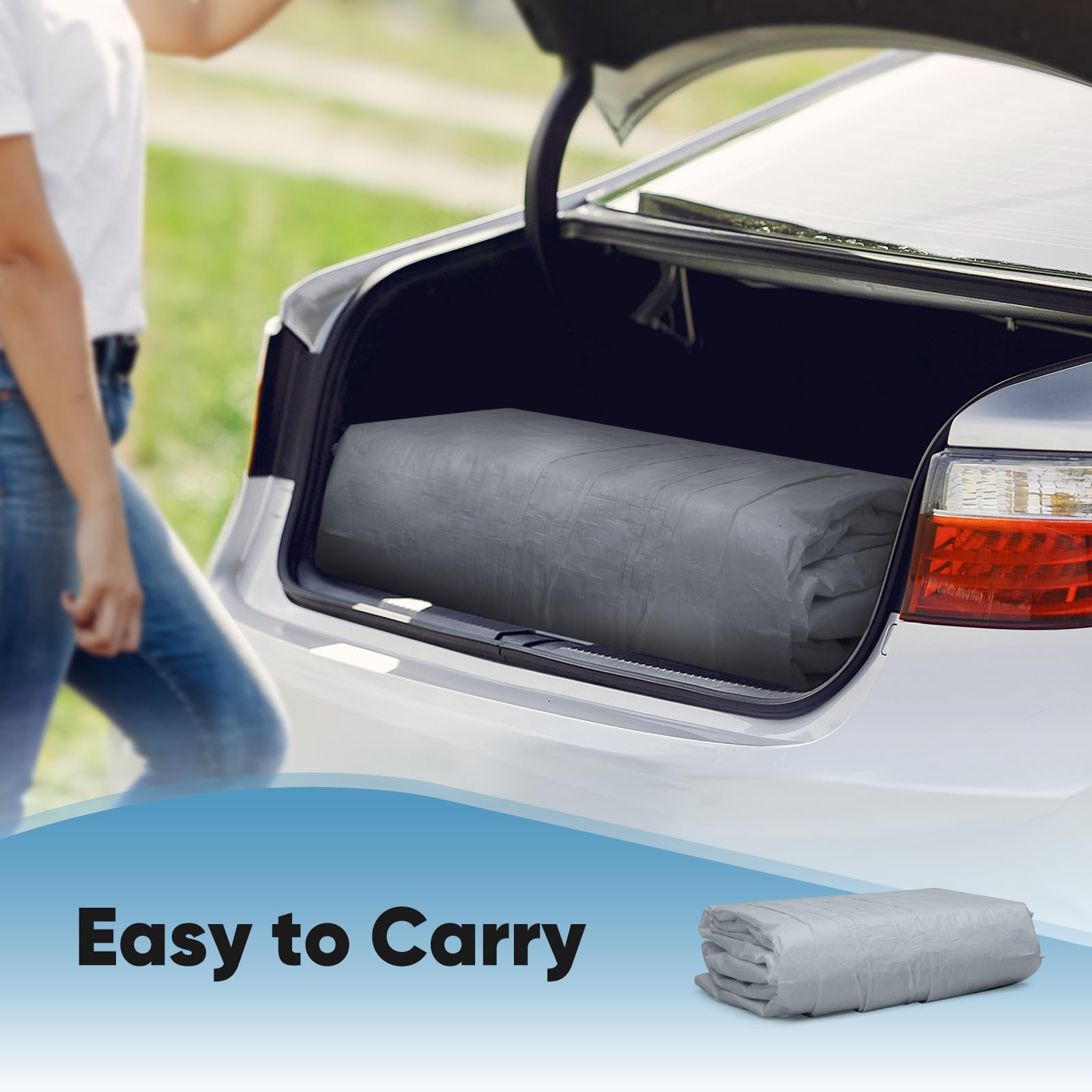 Quictent 10'x20' Carport Replacement Cover with Edge - Gray