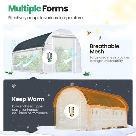 KING BIRD 15'x6.6'x6.6' Walk-in Greenhouse