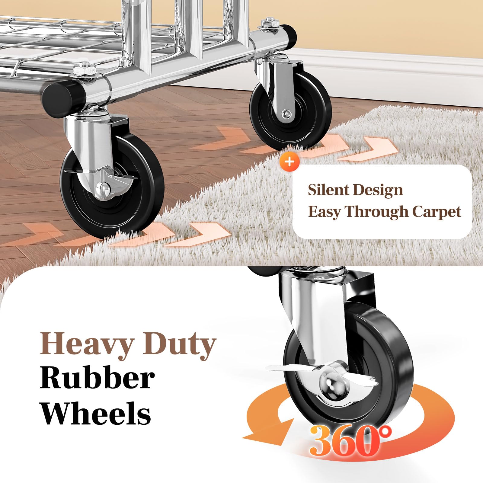 HOKEEPER Heavy Duty Rolling Garment Rack