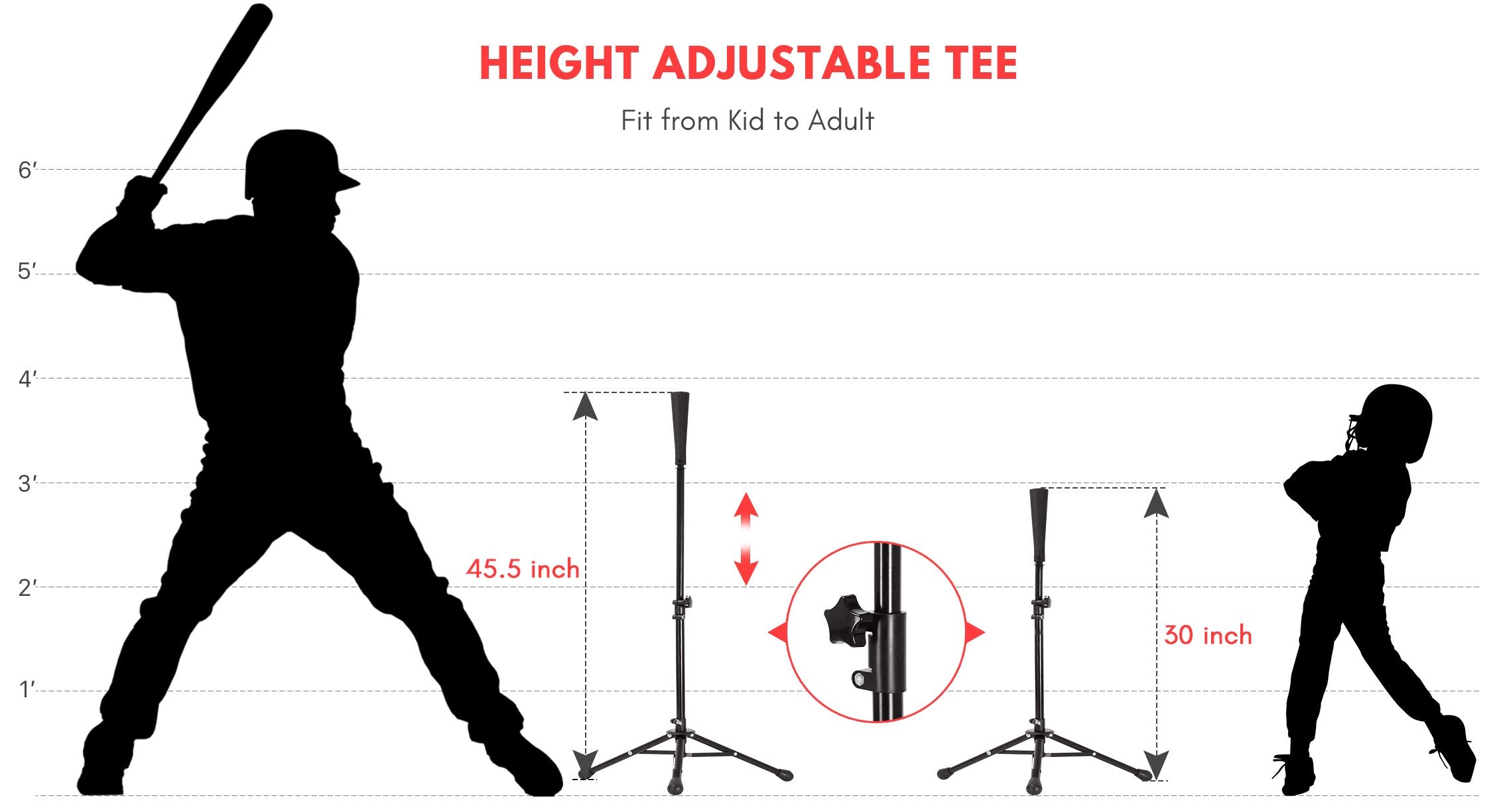 Zupapa 7'x7' Baseball Softball Practice Set- Red