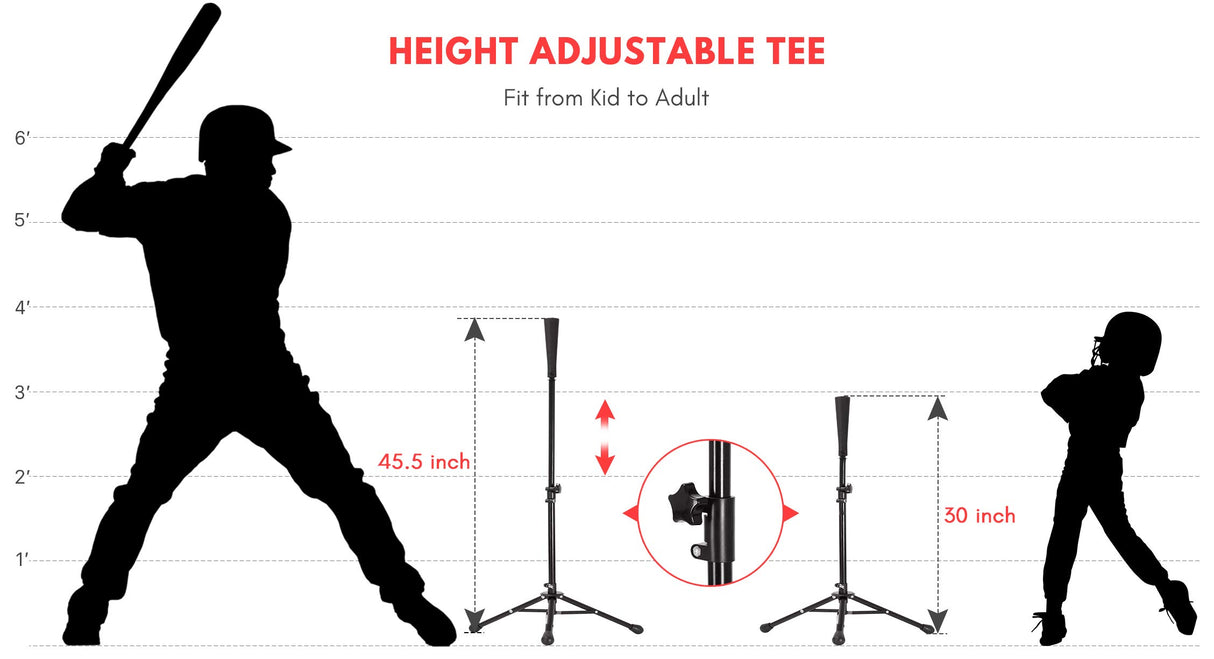 Zupapa 7'x7' Baseball Softball Net Tee Caddy Practice Combo