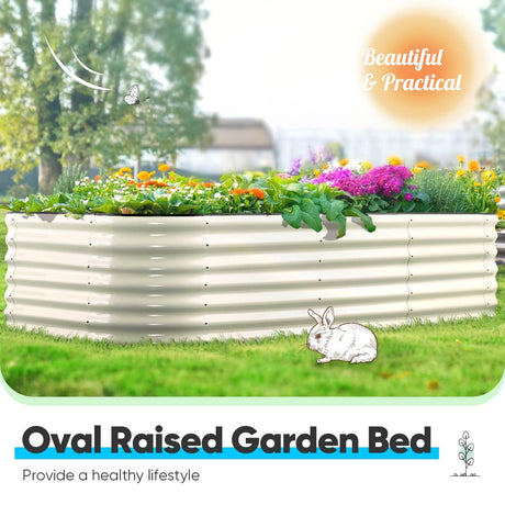 Quictent 8'x4'x2' Oval Raised Garden Bed Kit