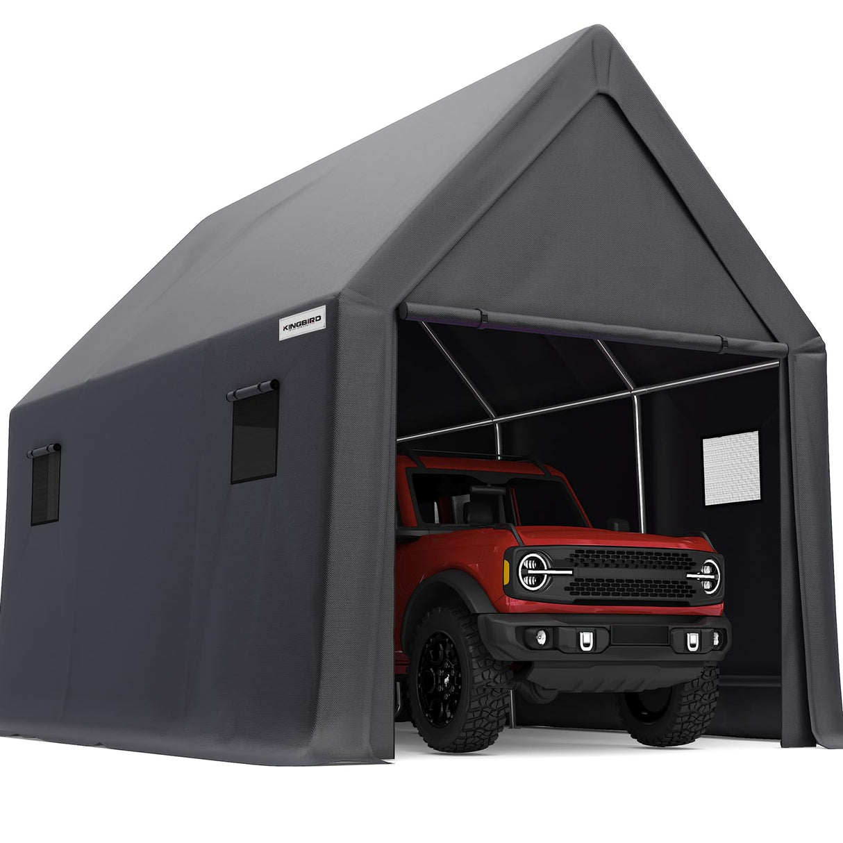 KING BIRD Heavy Duty Truck Storage Shed - Dark Gray
