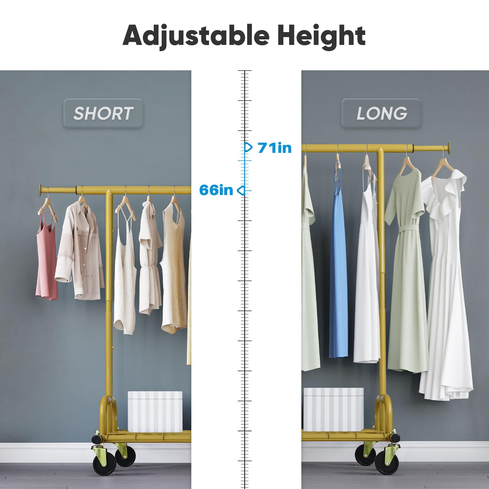 HOKEEPER 525LBS Collapsible Gold Garment Rack