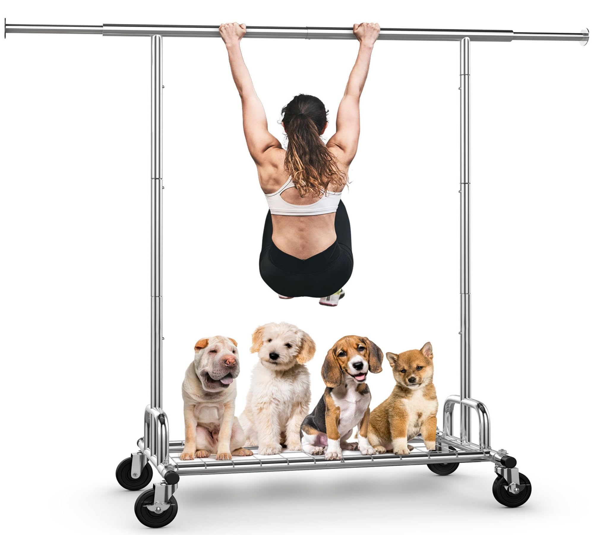 HOKEEPER Heavy Duty Rolling Garment Rack