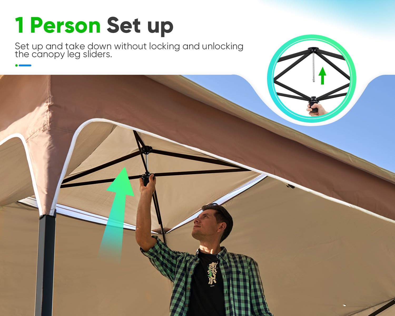 Quictent 12'x12' Pop-up Gazebo Canopy with Sun Protection - Khaki