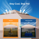Quictent 10'x10' Screened Pop-Up Canopy with Mosquito Netting - Beige