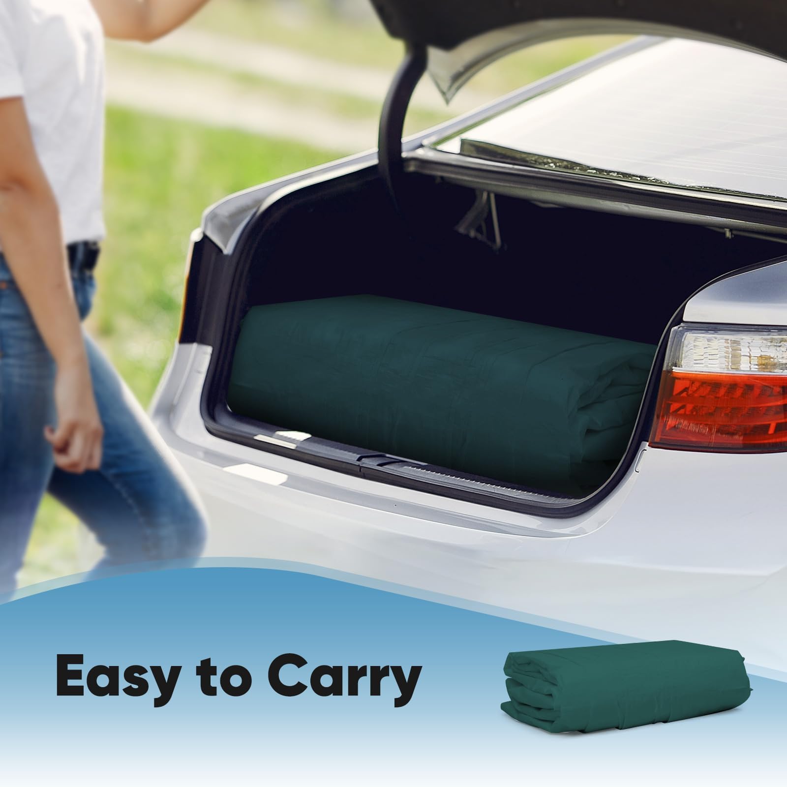 Quictent 10'x20' Carport Replacement Cover with Leg Cloth - Green