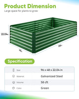 Quictent 8'x4'x2' Tall Raised Garden Bed - Green