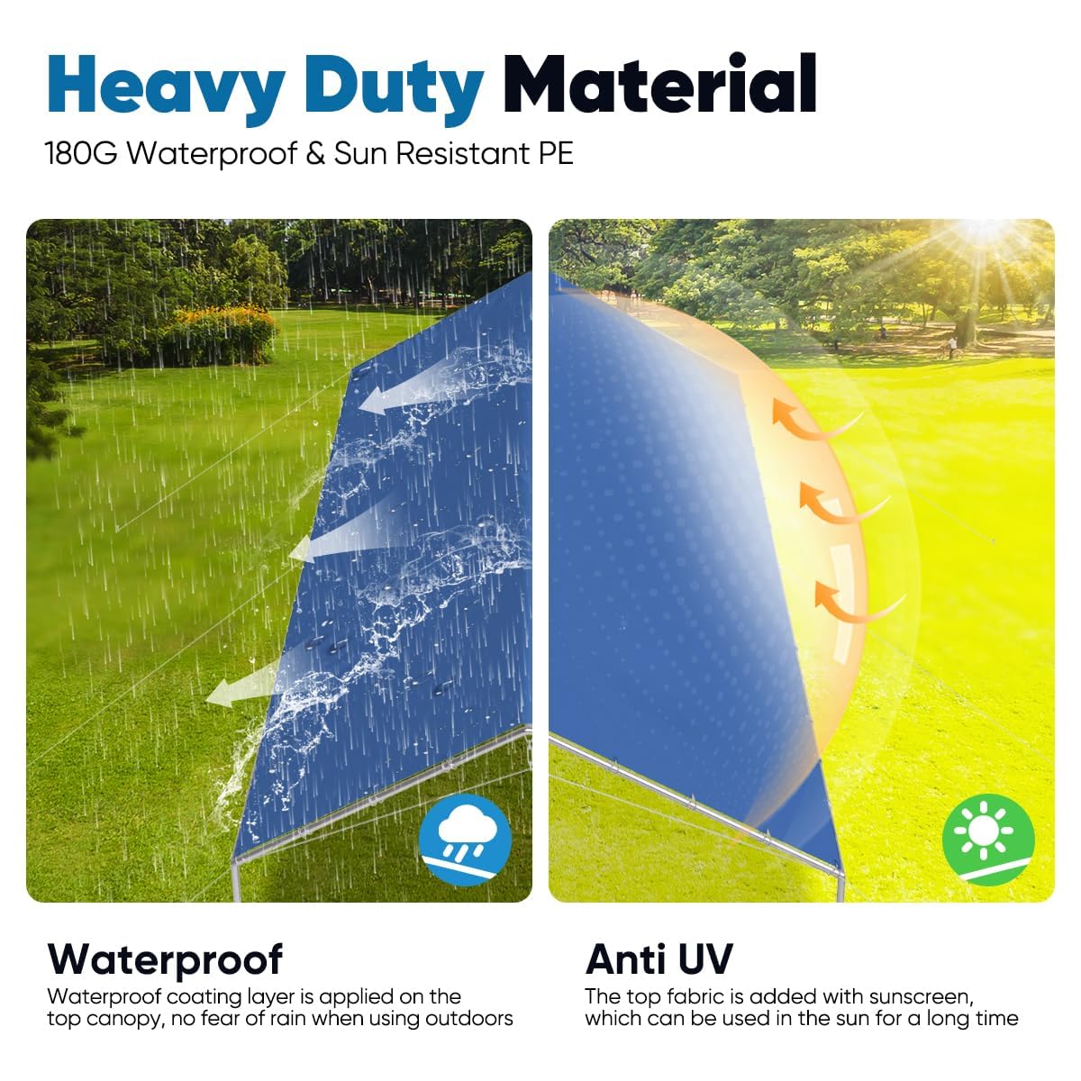 Quictent 10'x20' Heavy Duty Car Canopy with Steel Cables - Blue