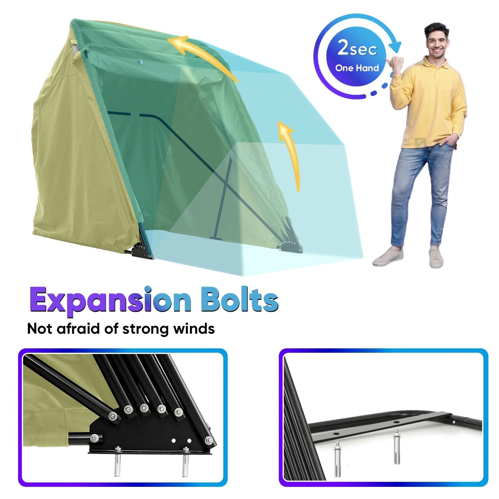 MAXLEAD Stainless Steel Motorcycle Shelter