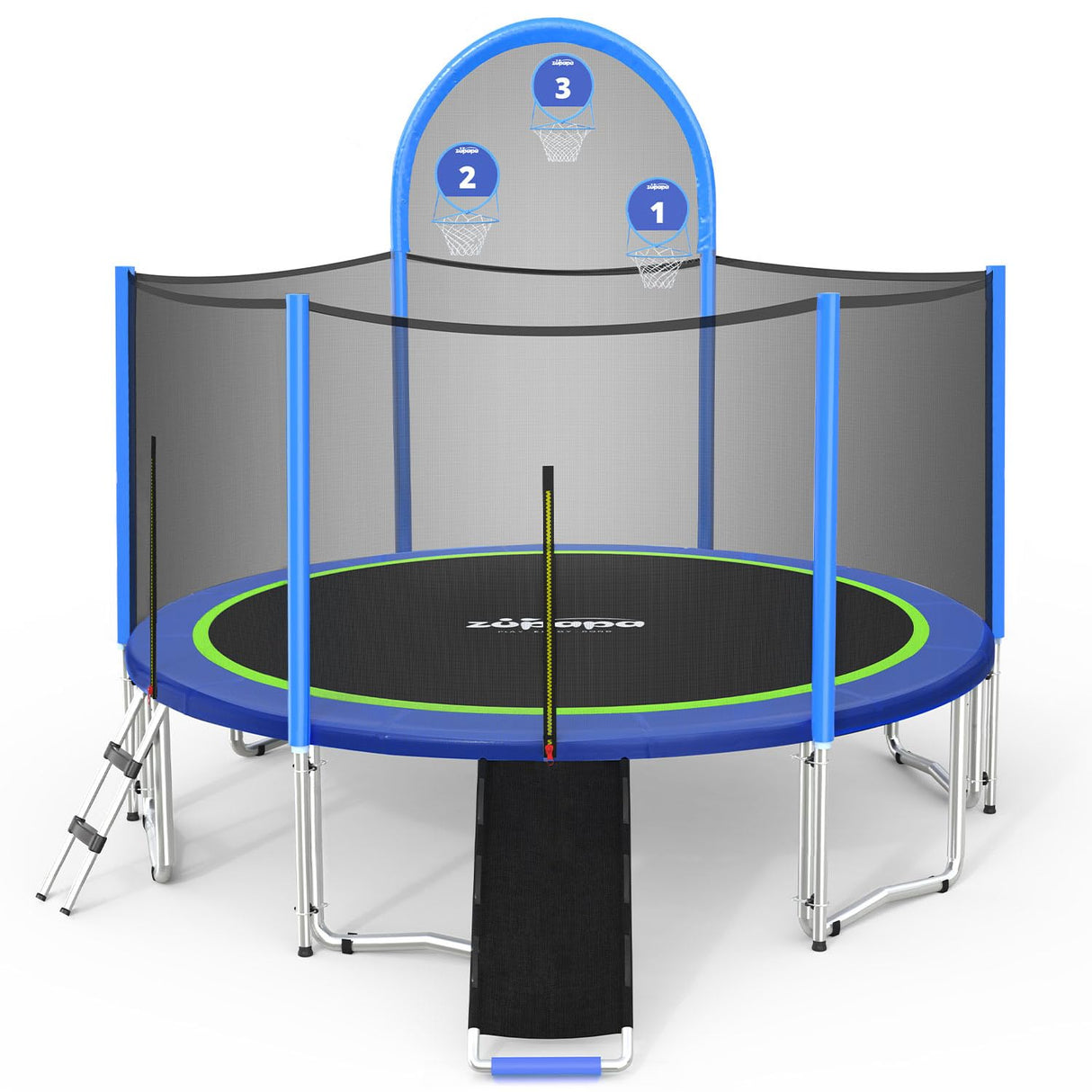 Zupapa 1500 LBS No-Gap Trampoline with Safety Net