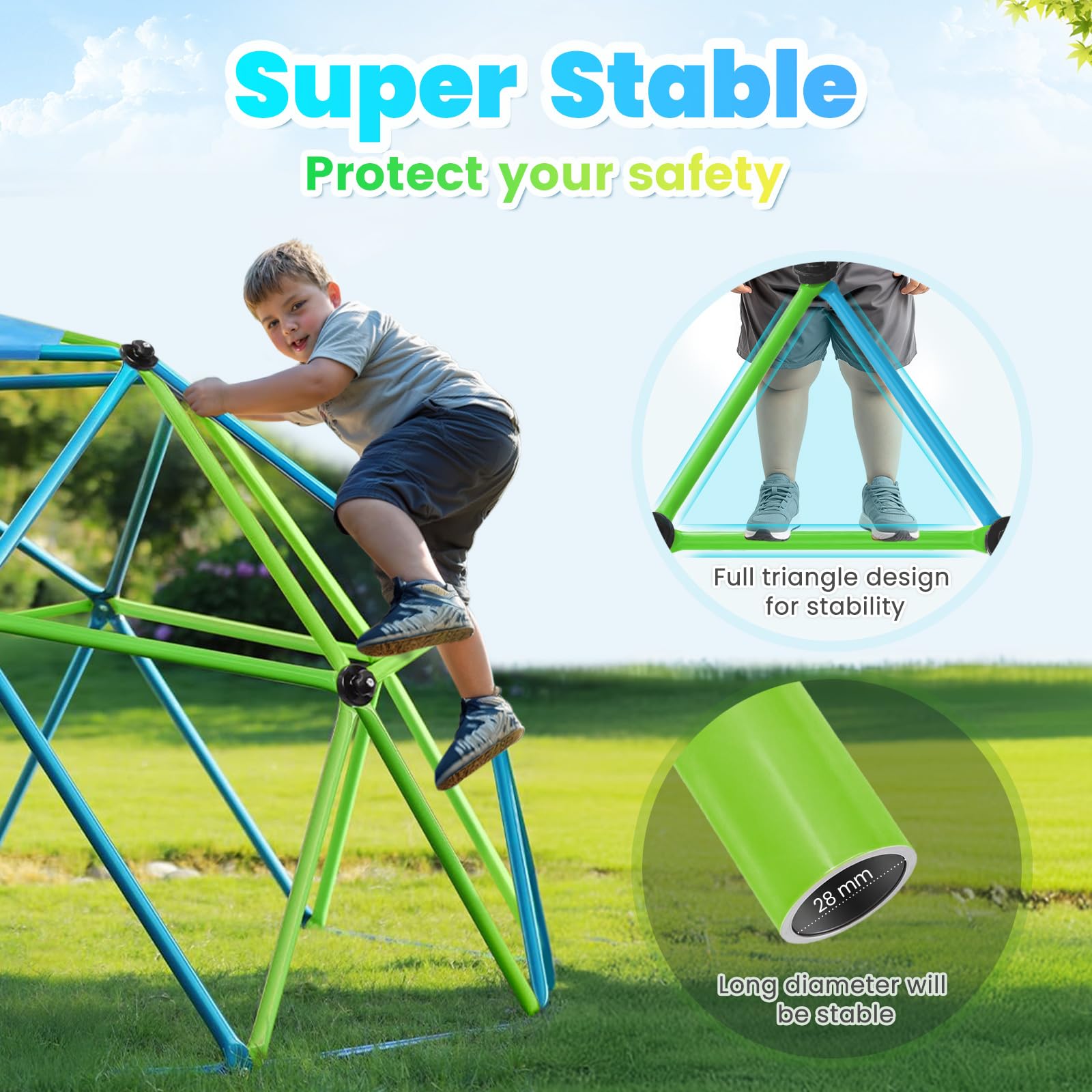 Zupapa 10FT Upgraded Dome Climber - Turquoise