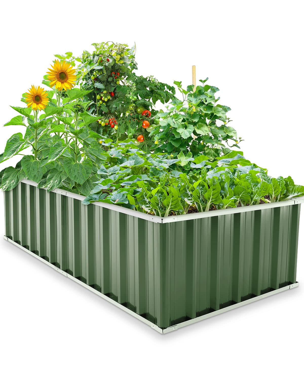 KING BIRD 68"x36"x18" Galvanized Raised Garden Bed