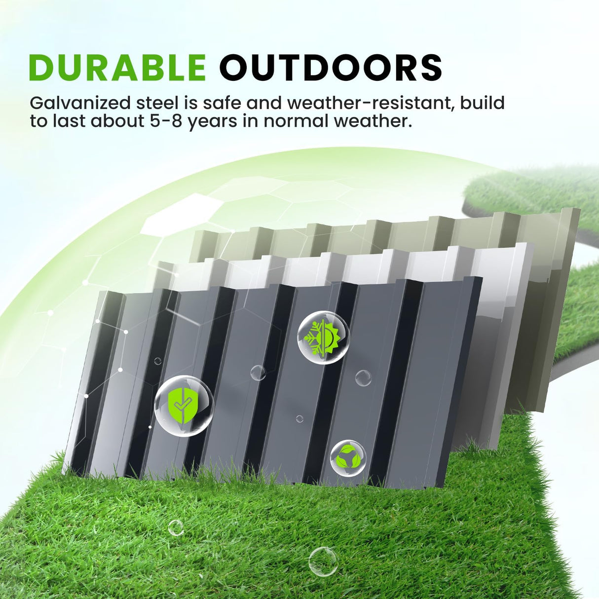 KING BIRD 68"x36"x18" Galvanized Raised Garden Bed