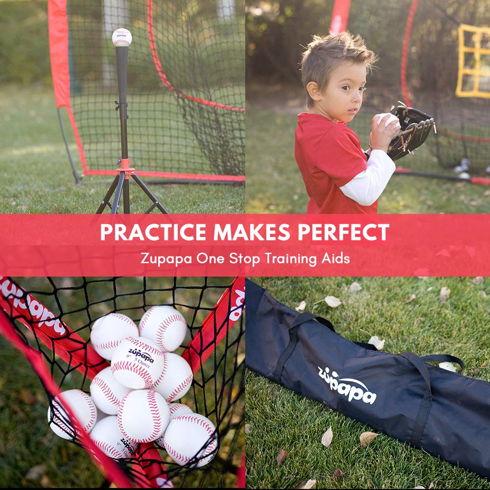 Zupapa 7'x7' Baseball Softball Practice Set- Red