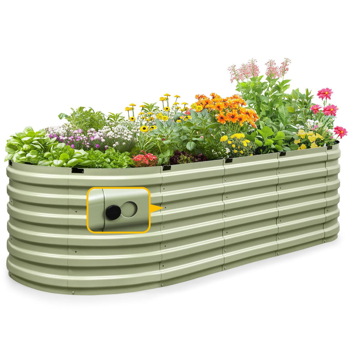 KING BIRD 8'x3'x2' Quick-Setup Garden Bed