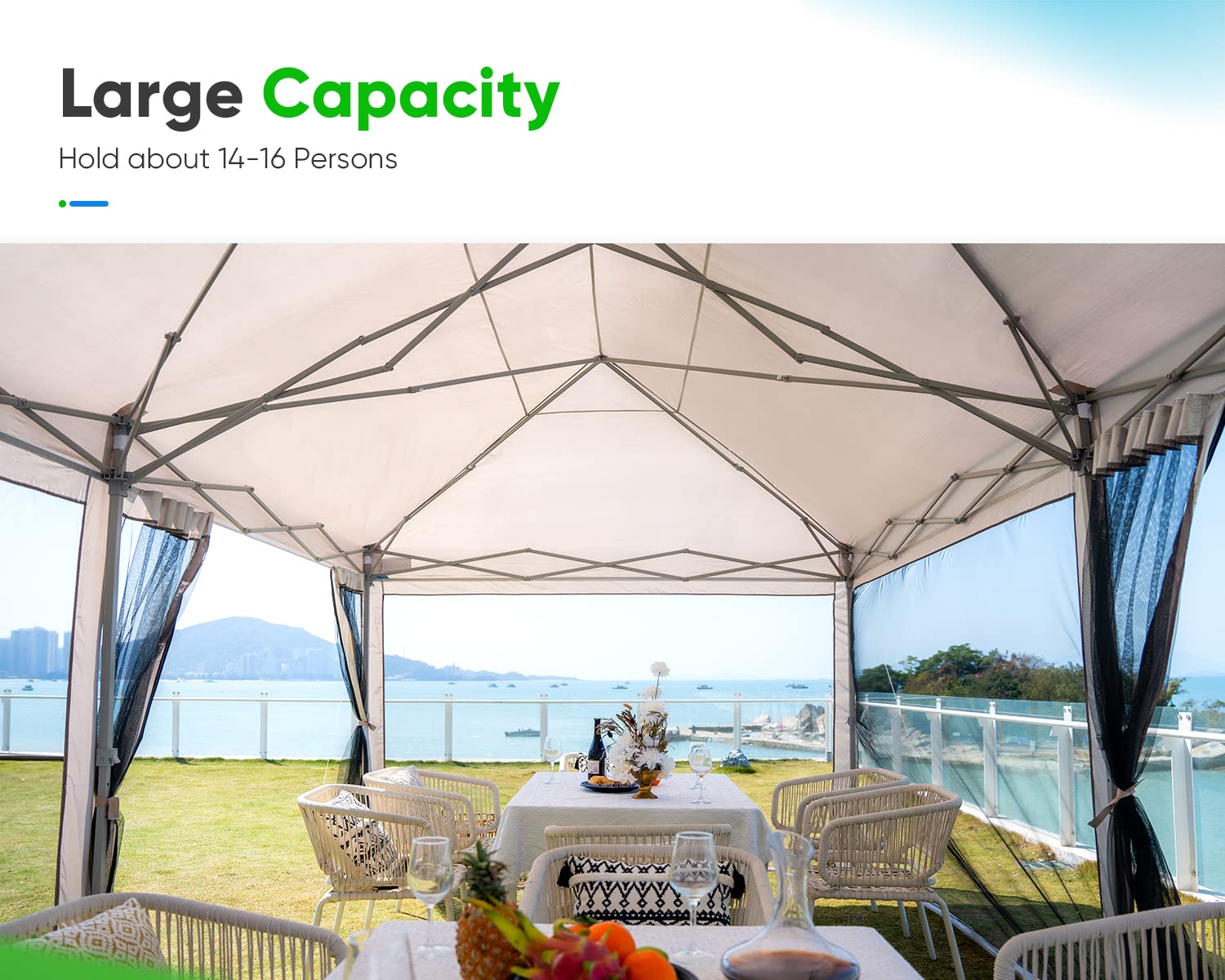 Quictent 10'x20' Pop Up Screened Canopy Tent with Netting