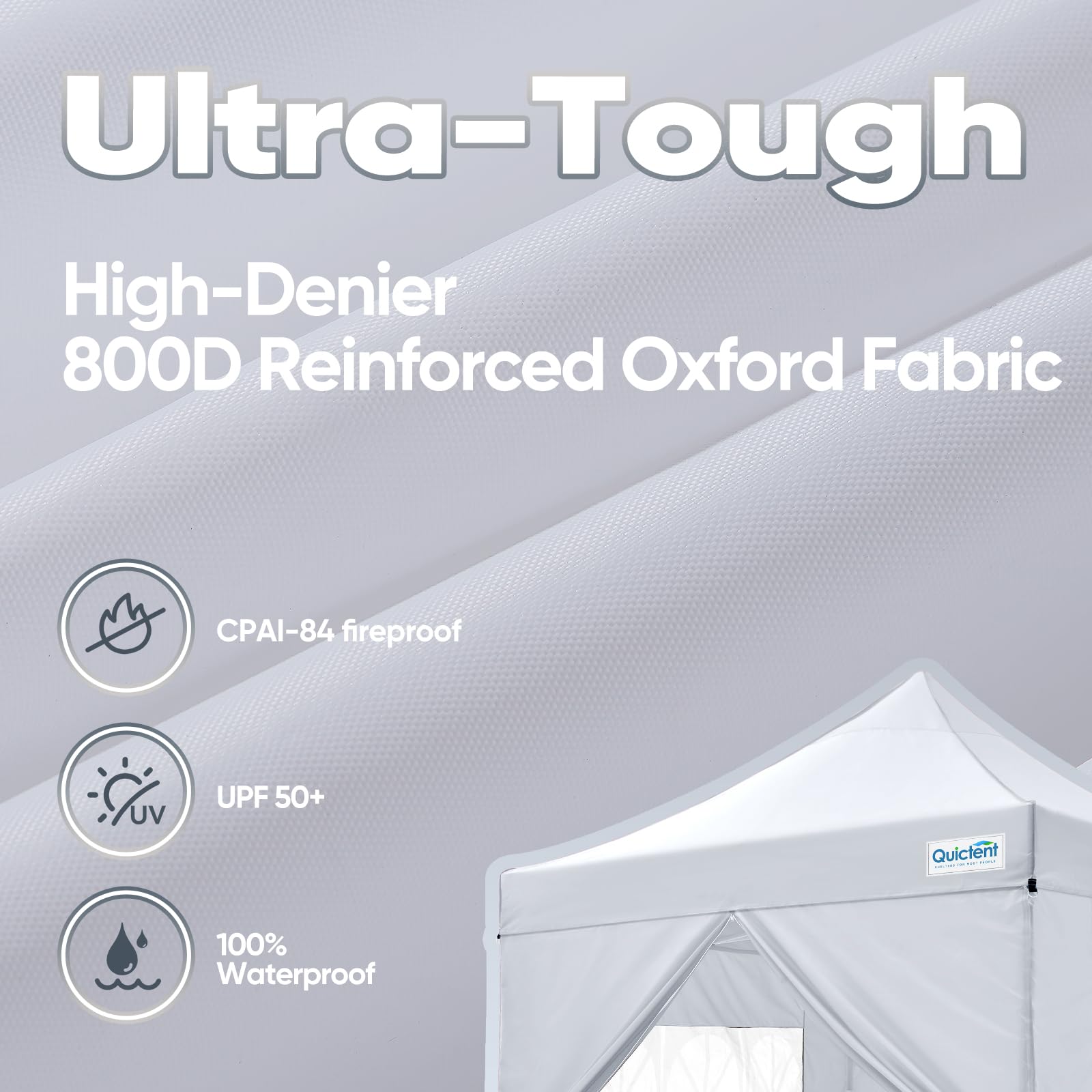 Quictent 10'x10' Heavy Duty Pop Up Canopy with Sidewalls - White