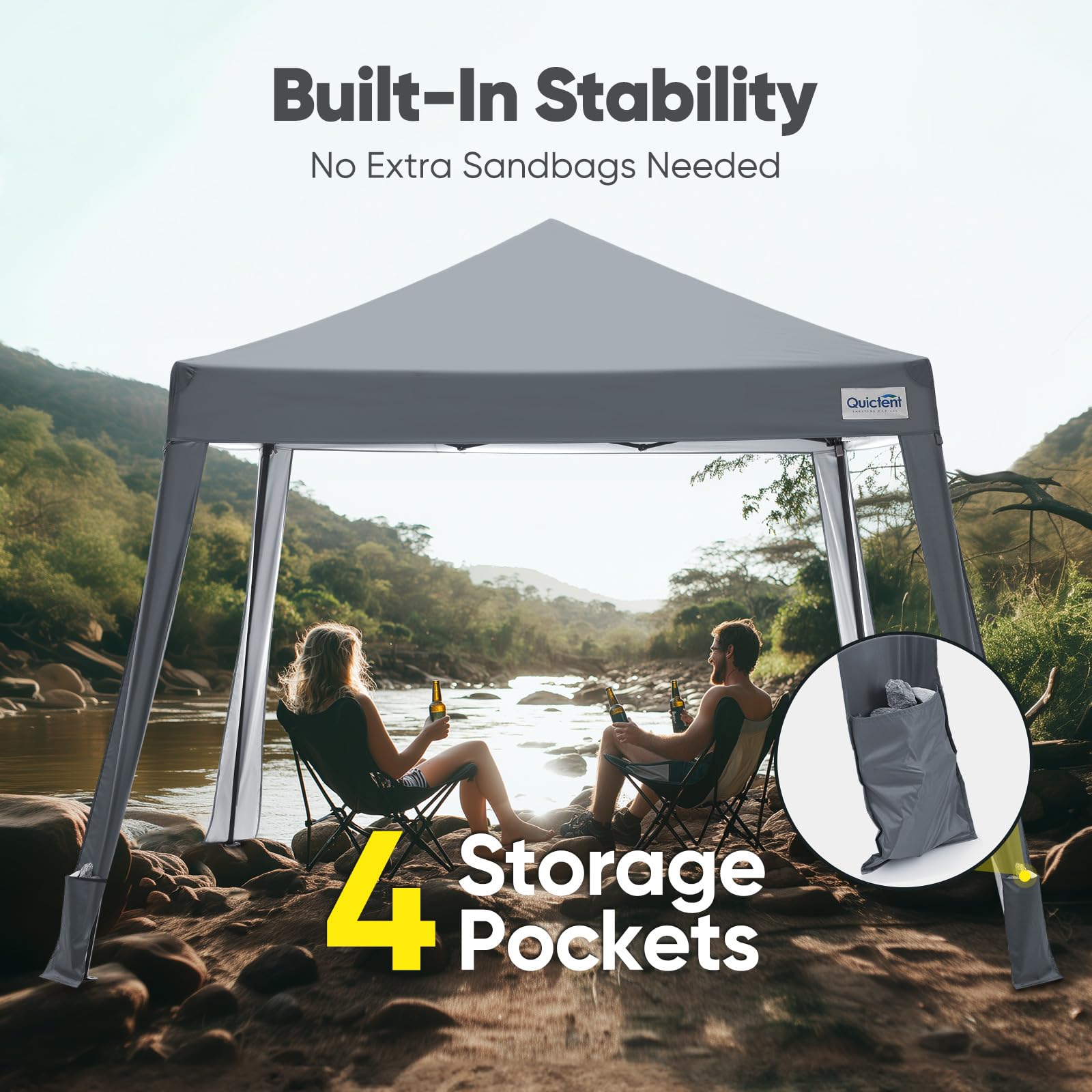 Quictent 10'x10' Sun Protection Lightweight Pop-Up Canopy
