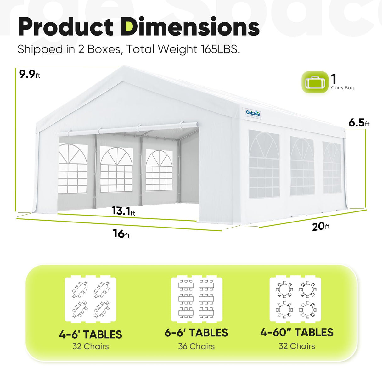 Quictent 16'x20' Heavy Duty Party Tent
