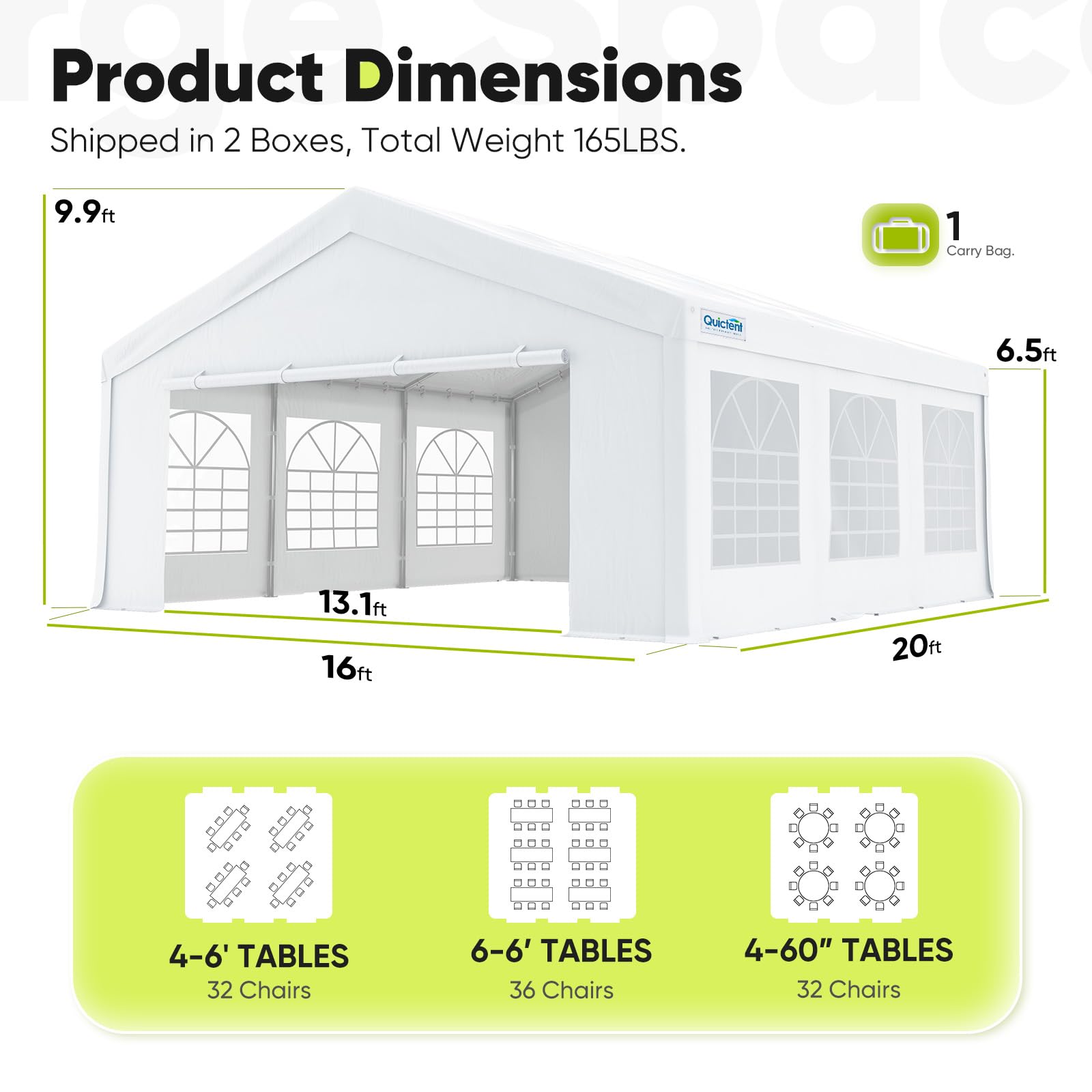 Quictent 16'x20' Heavy Duty Party Tent