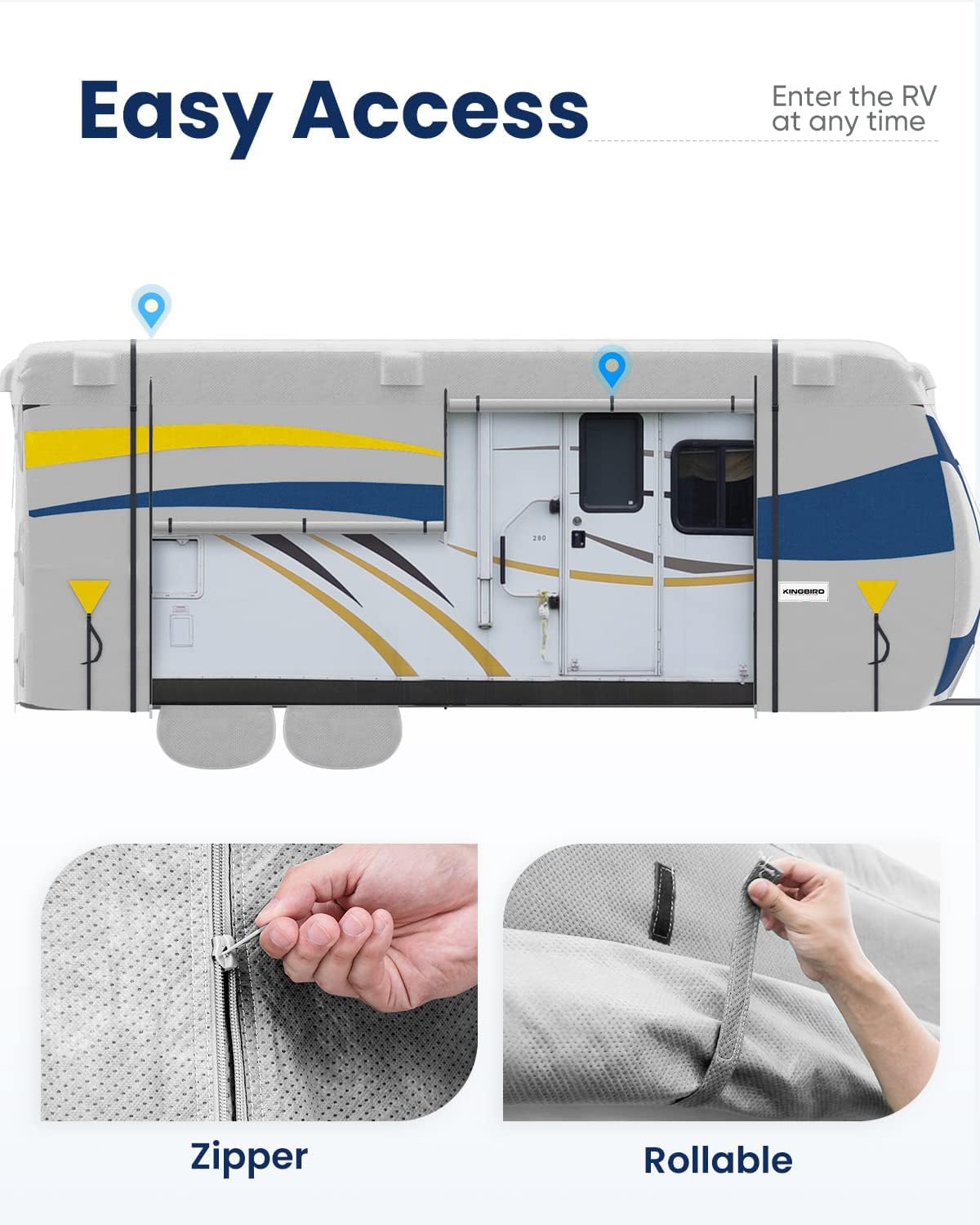 KING BIRD 20'-22' 300D Oxford 5-Layer RV Cover
