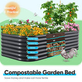 8'x4'x2' Oval Raised Garden Bed Kit - Dark Grey