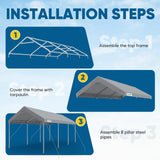 Quictent 10'x20' Reinforced Carport with Hanging Edge