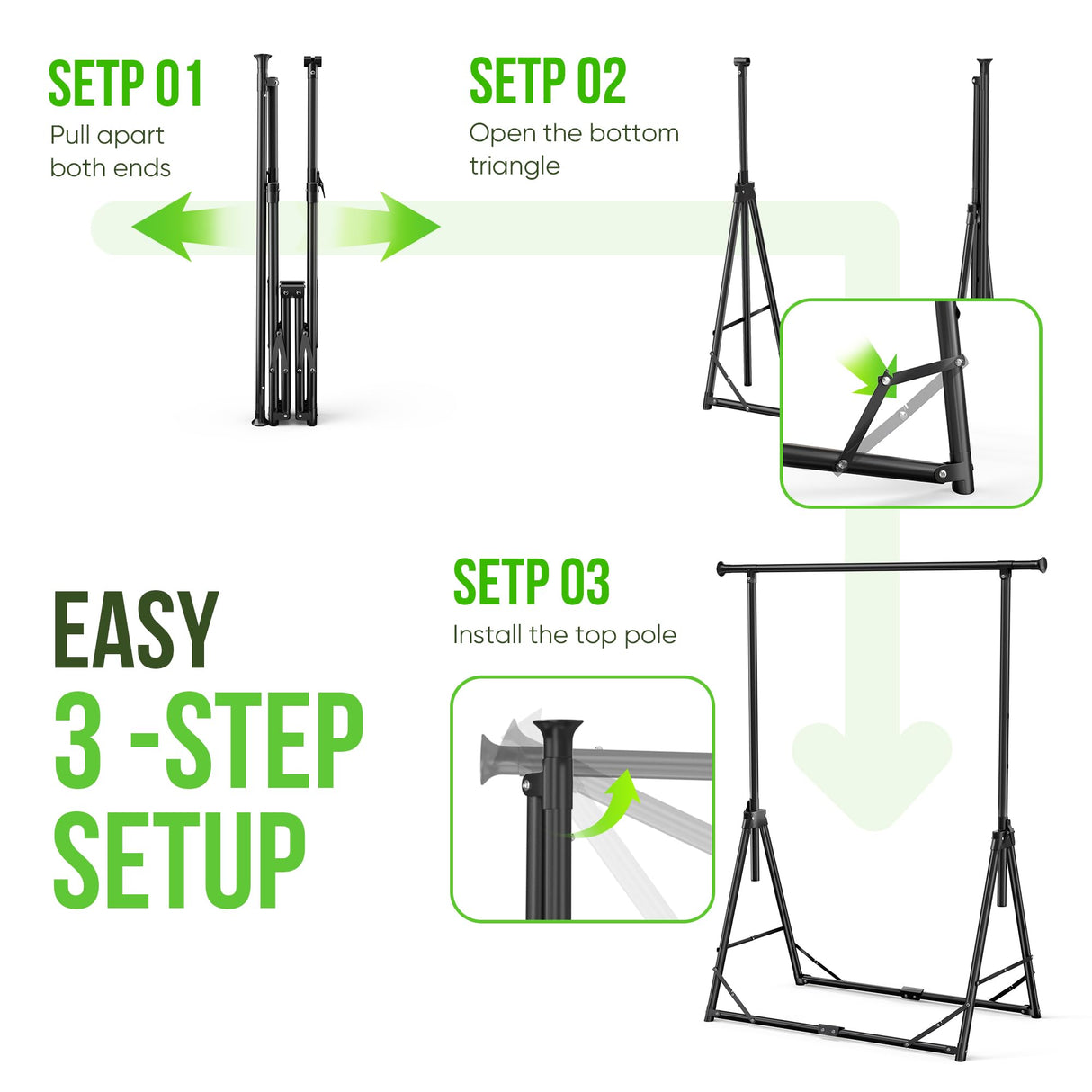 MAXLEAD 64.5" 4-Level Foldable Clothes Rack