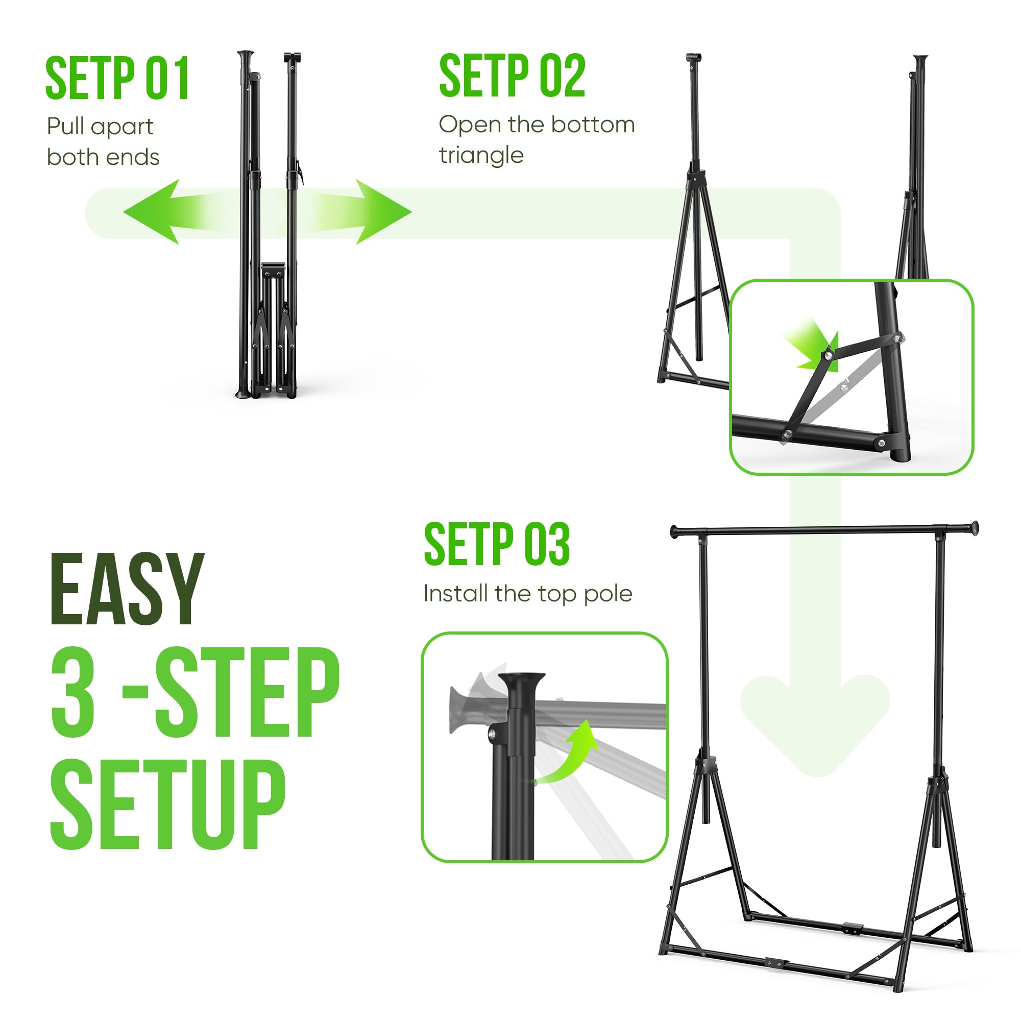 MAXLEAD 64.5" 4-Level Foldable Clothes Rack