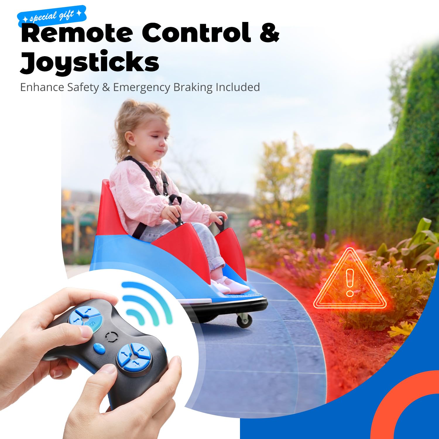 Zupapa 12V Remote Control Bumper Car - Blue