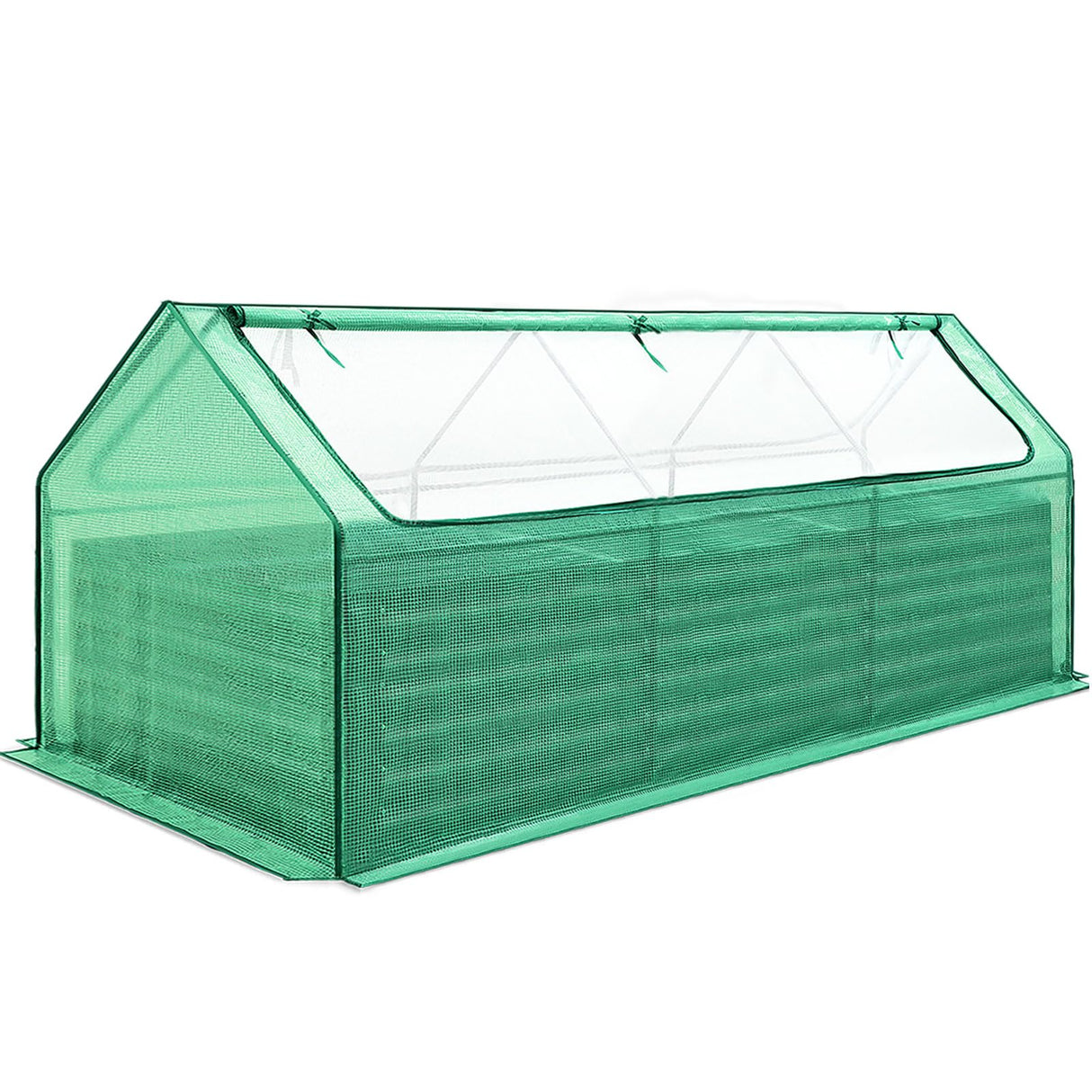 Quictent 8'x4'x2' Galvanized Raised Garden Bed with Cover - Green